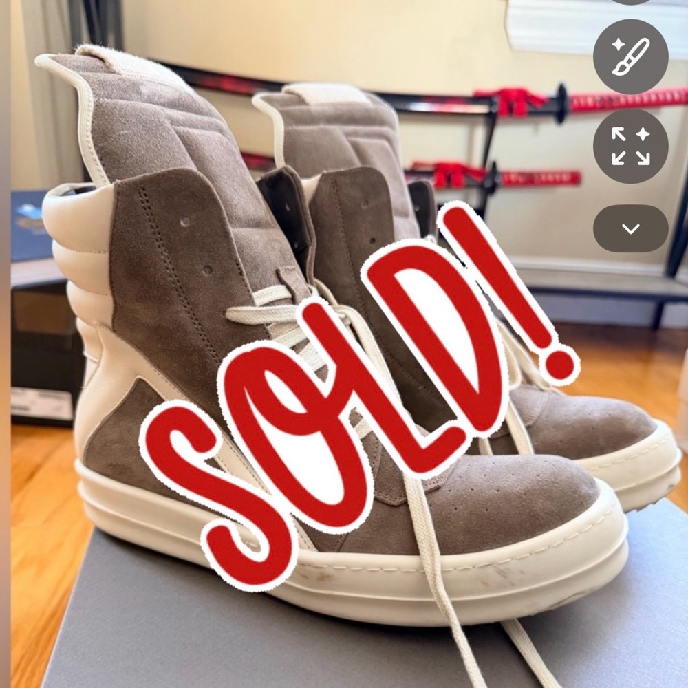 Rick Owens Geobaskets worn 2x